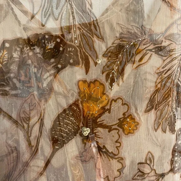 Free People Sheer Floral Beaded Slip Dress Size S - Picture 10 of 12